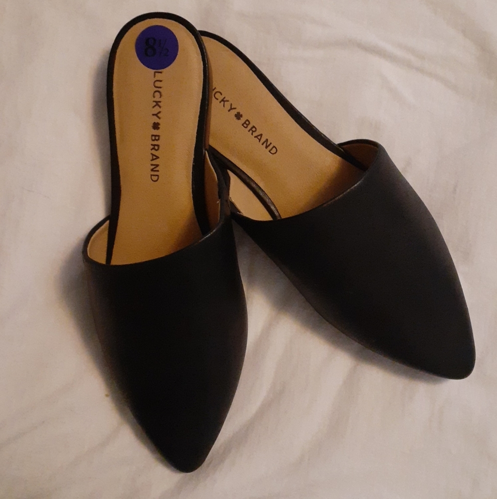 Lucky brand mules flats 8.5 black